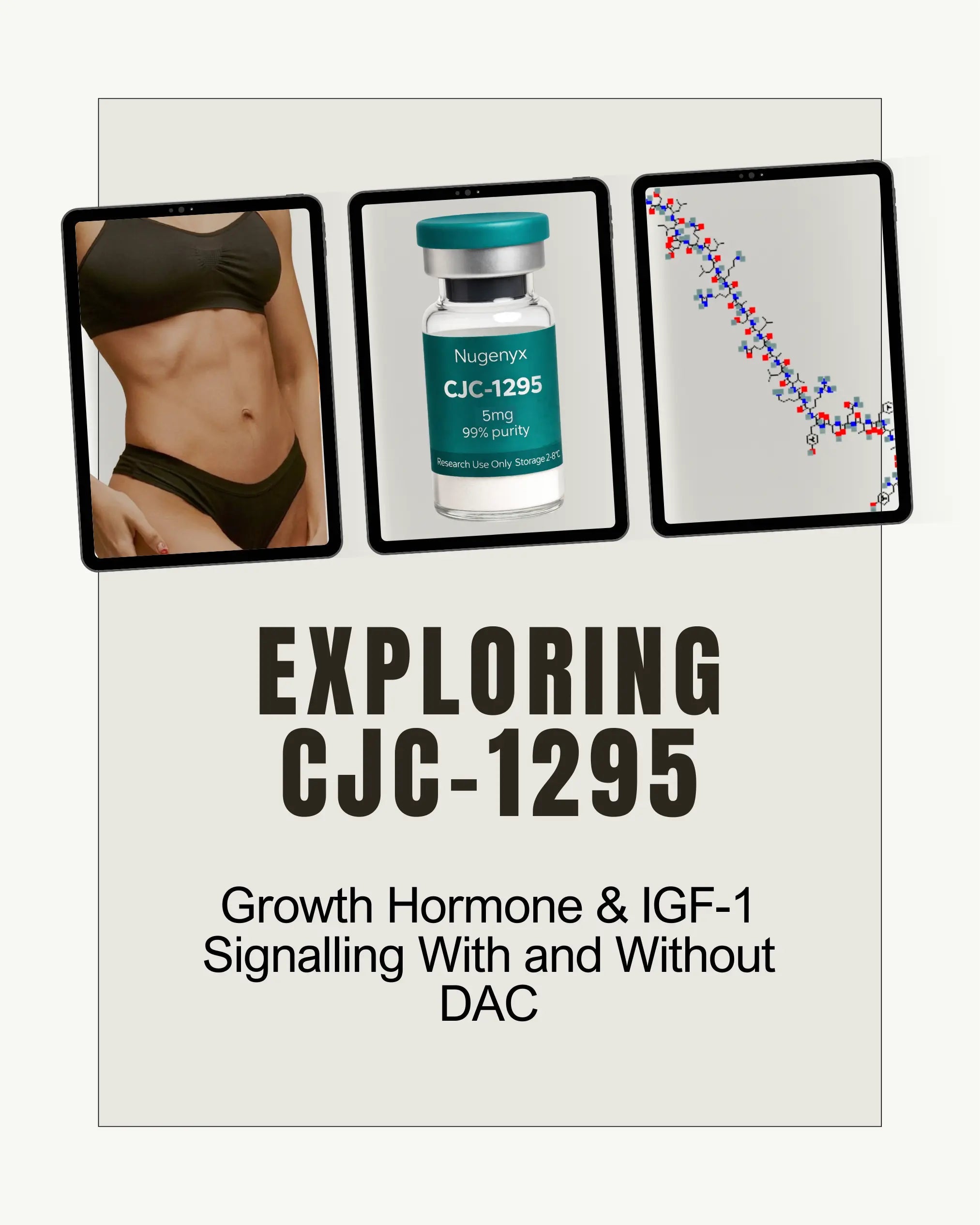 Nugenyx article graphic for CJC-1295 research and DAC terminology